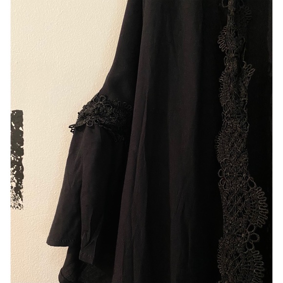 . Shop Hope’s Black Crochet Open Knit Kimono/Cardigan - Picture 4 of 7